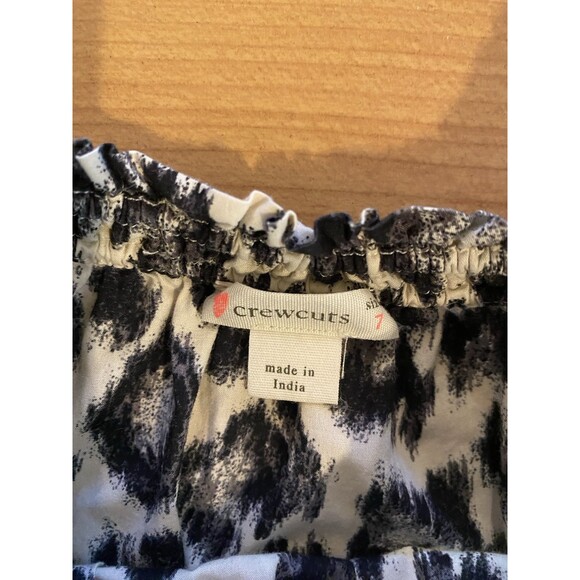 Crewcuts Girls Black White Leopard Print Popover Cotton Top Kids Size 7 - Picture 6 of 9
